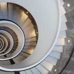 Nya Arkitekturskolans trappa ovanifrån